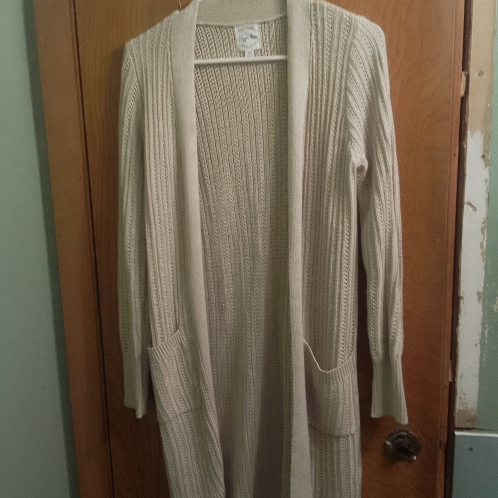 Women's Cream Open-Front Sweater‎